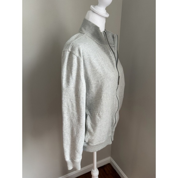 Lauren Ralph Lauren Sweatshirt Women L Full Zip Mock Neck Gray Spring Pickleball - Picture 2 of 13